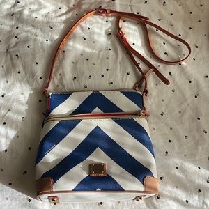 Dooney and Bourke Blue Chevron Crossbody Purse